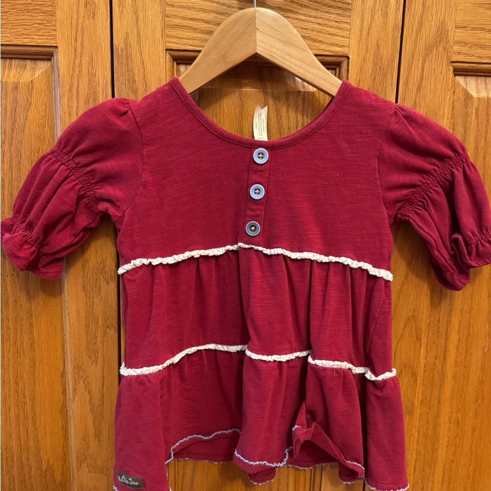 Matilda Jane Red Ruffle Short Sleeve Tee - Picture 2 of 3